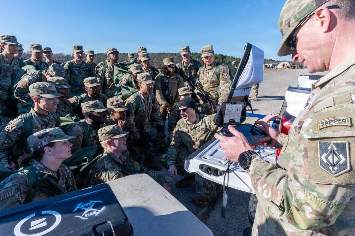 U.S. soldiers training with small drones as part of modern drone warfare preparation