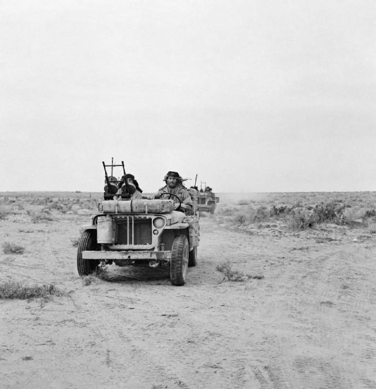 SAS patrol in North Africa during World War II with their desert vehicles