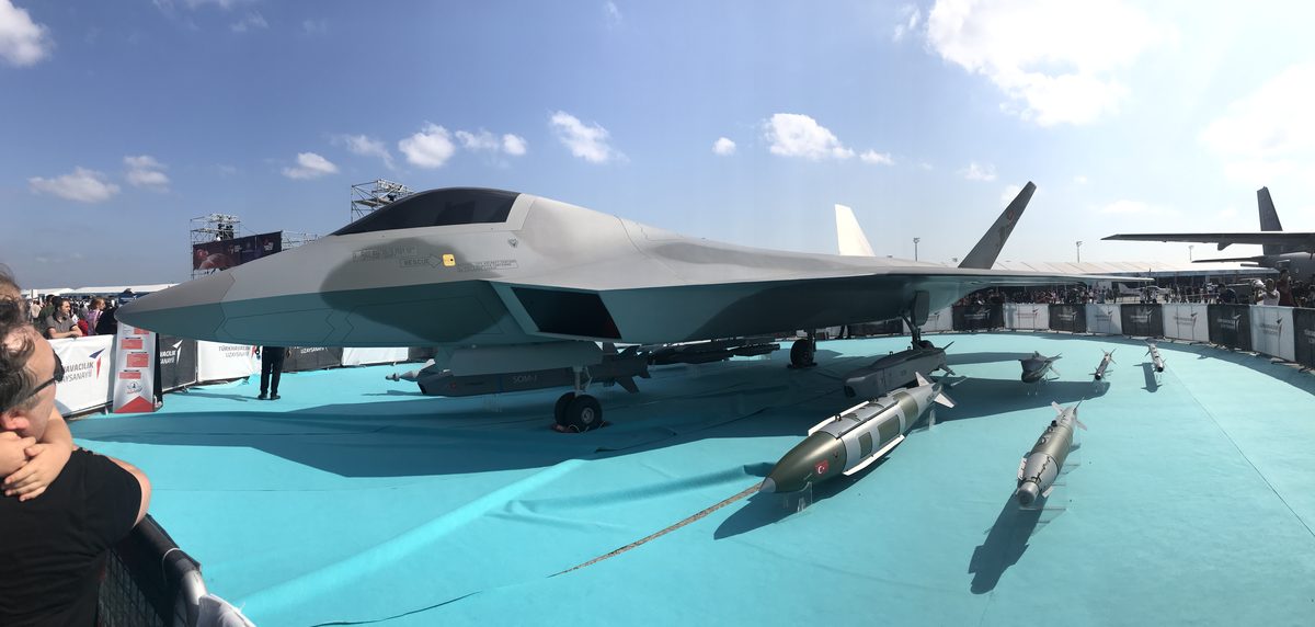 TAI KAAN full-scale mockup displayed at Teknofest aviation festival