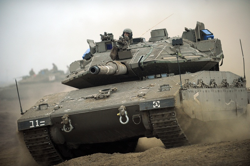 Merkava Mk 5 Barak tank during IDF field exercise