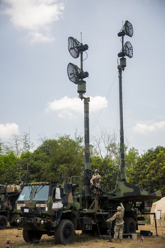 Military supply convoy transporting provisions and equipment during a deployment operation