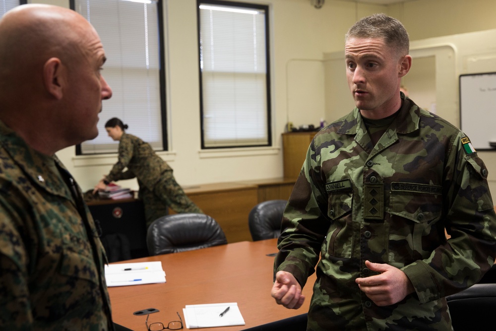 Military personnel during a command training session