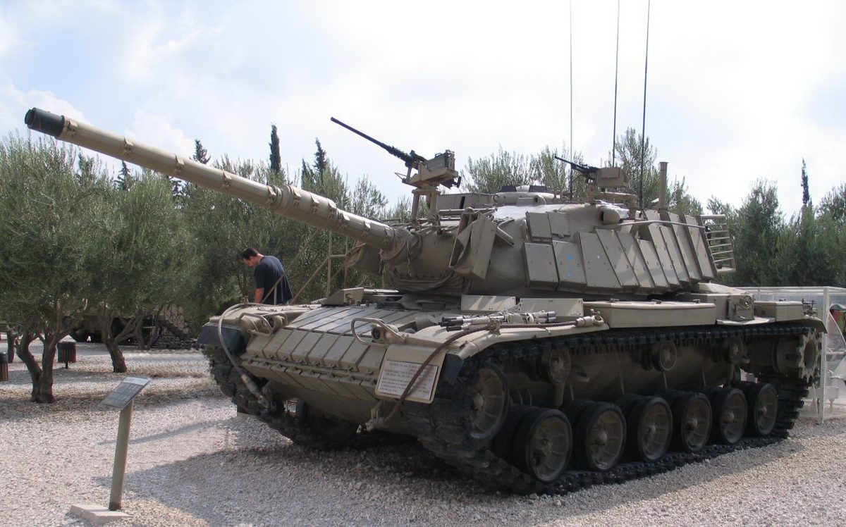 M60A1 Patton tank fitted with Israeli Blazer explosive reactive armor blocks at Latrun museum