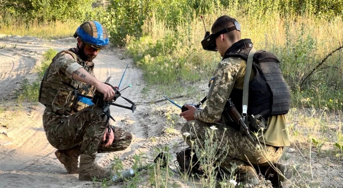 First-person-view FPV combat drone used in the Ukraine conflict