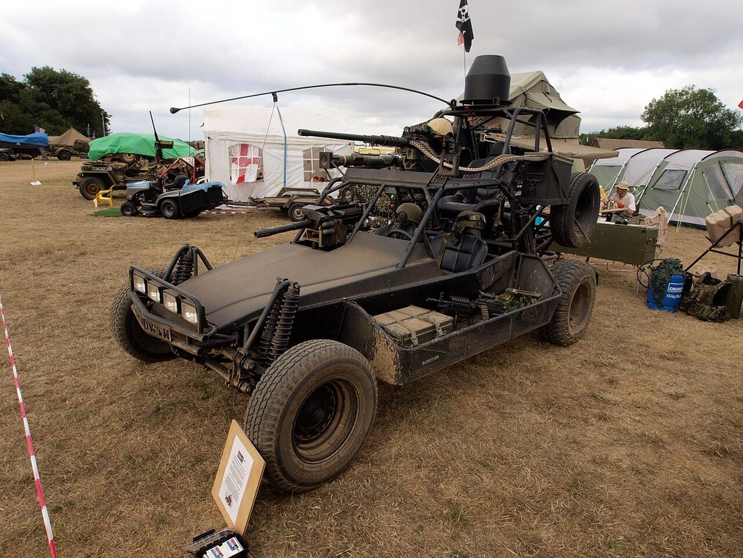 Chenowth Desert Patrol Vehicle with mounted weapons in a desert setting