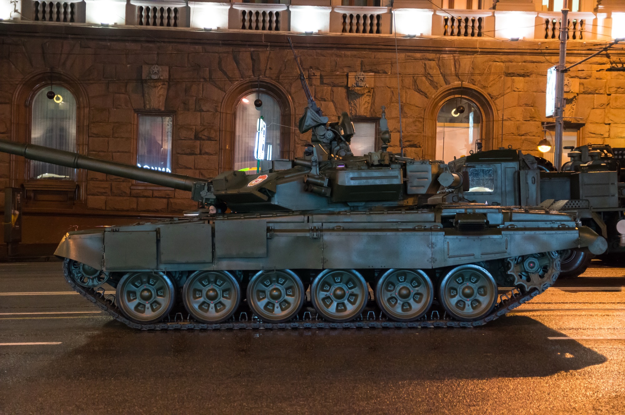 T-90M tank in field conditions showing its Relikt ERA blocks and low-profile turret design