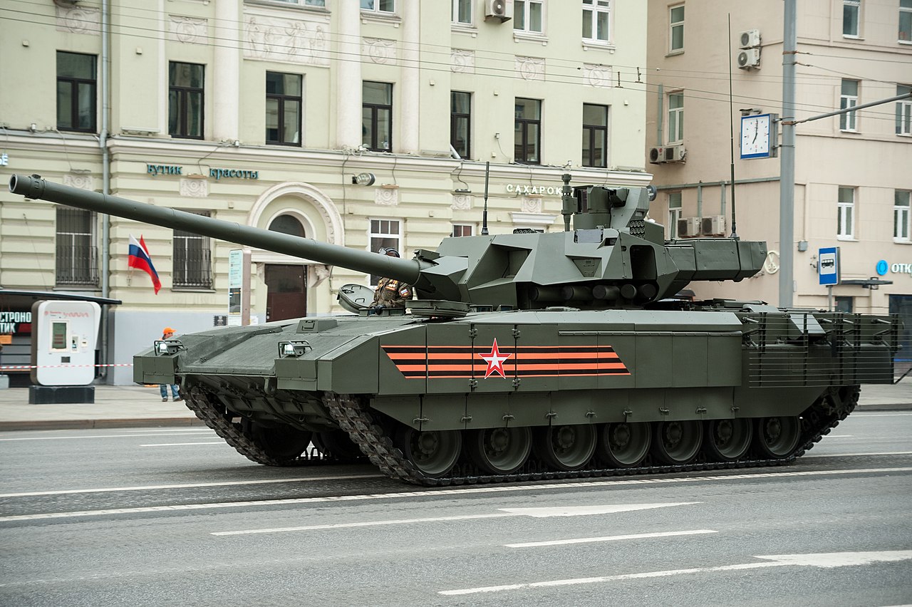 Russian T-14 Armata tank during Moscow Victory Day parade rehearsal