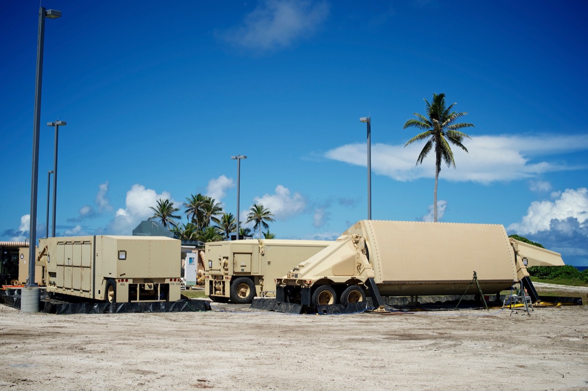 AN/TPY-2 X-band phased array radar positioned during a missile defense test