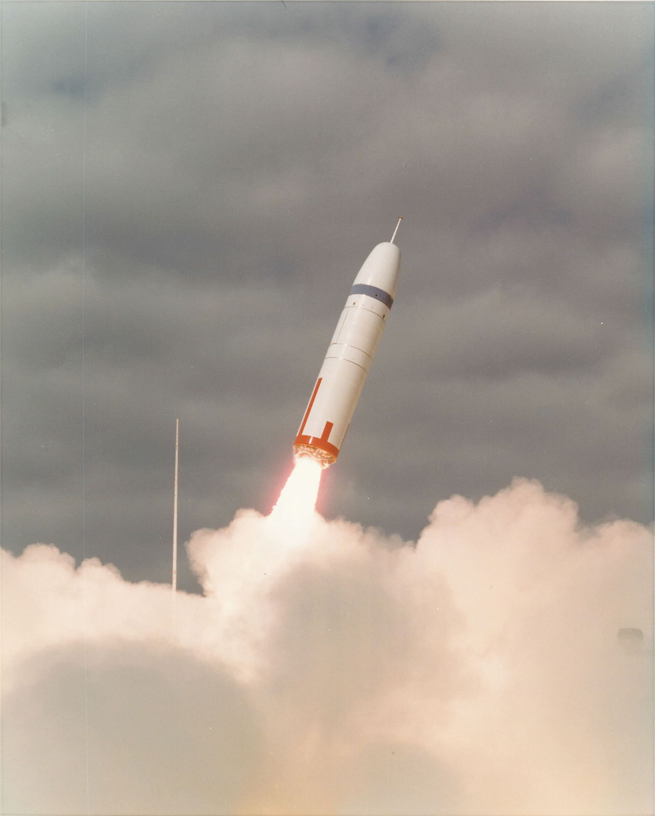 Trident II D5 ballistic missile launched during a test from a submerged submarine