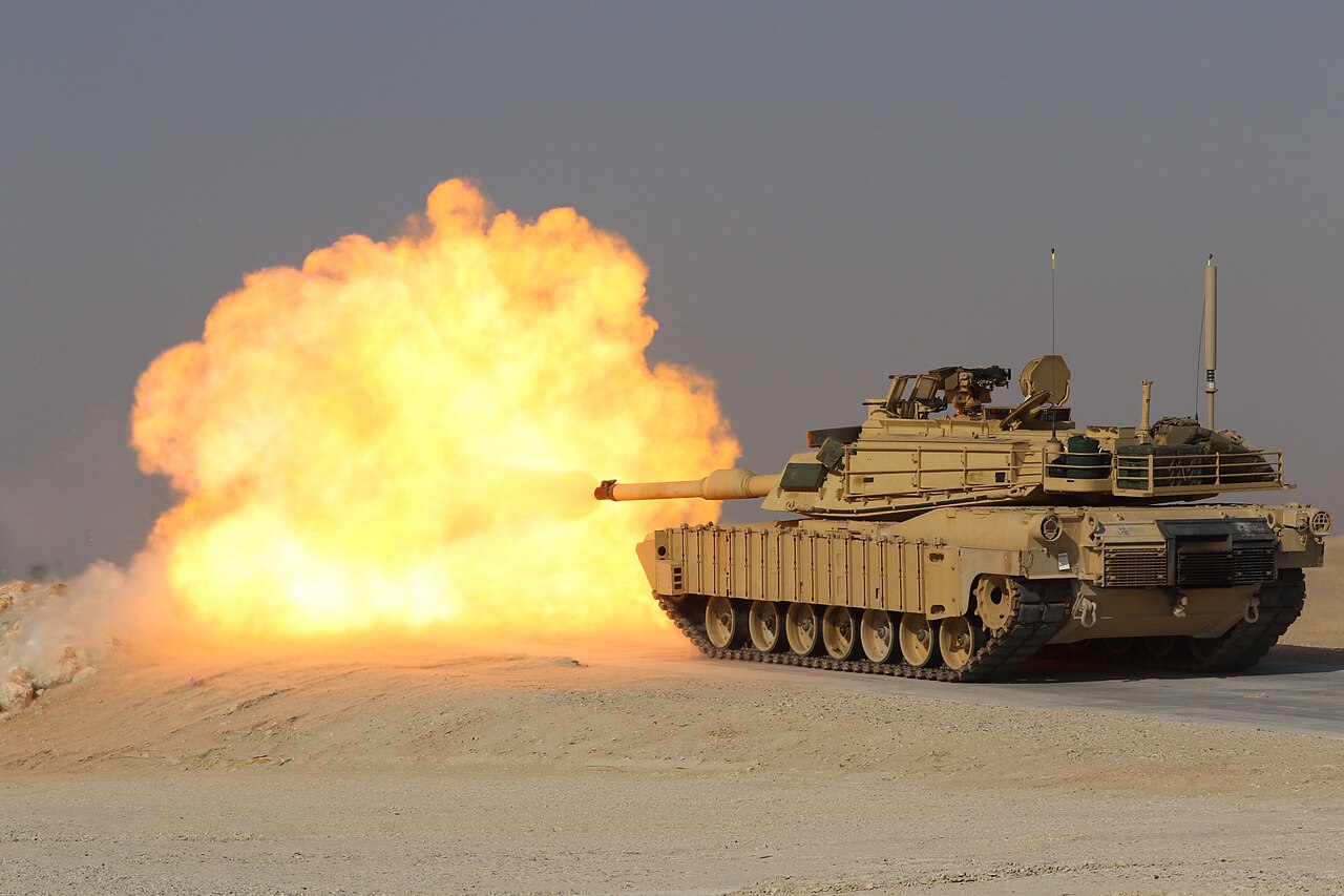 U.S. Army M1A2 SEPv3 Abrams tank equipped with the Trophy active protection system during field exercises