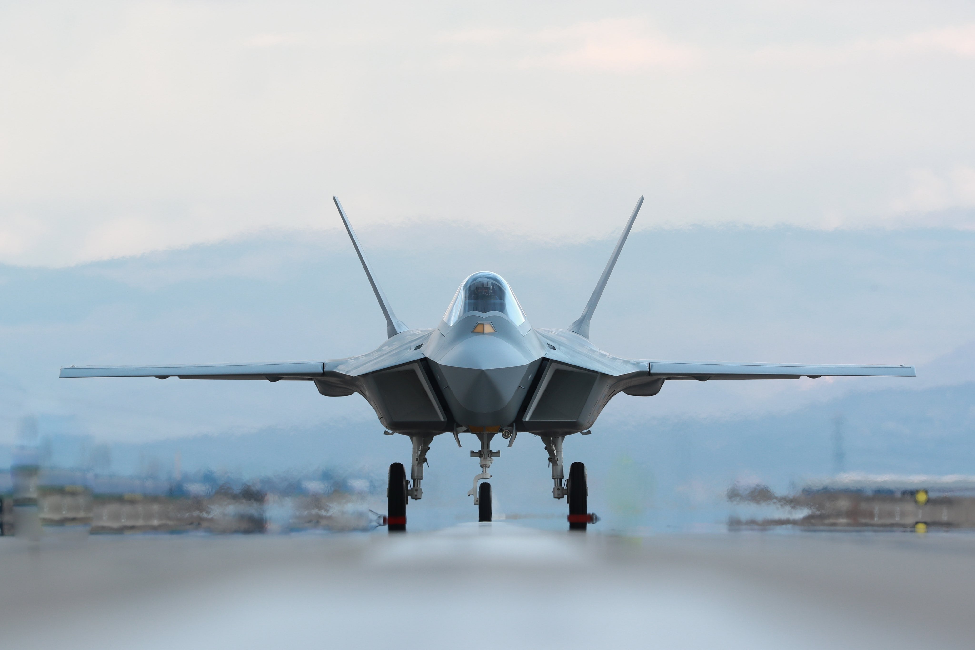 KAAN fighter jet P1 prototype showing revised design with repositioned air intakes and wider fuselage