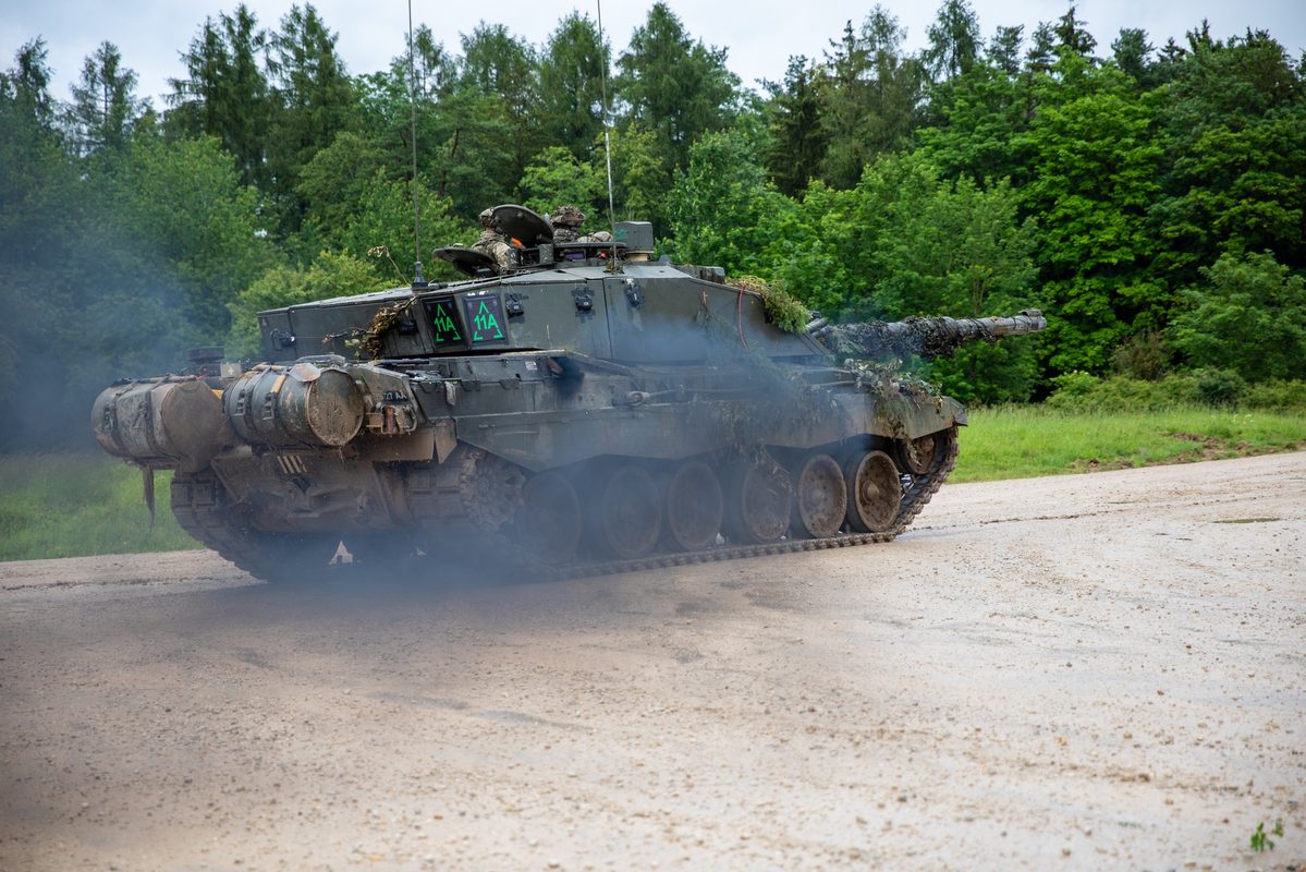 M1A2 Abrams tank in a desert environment during combat operations