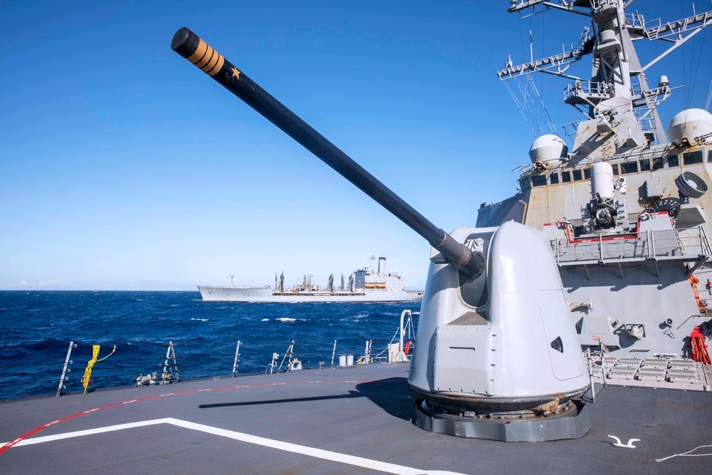 USS Arleigh Burke guided-missile destroyer underway in the Mediterranean Sea