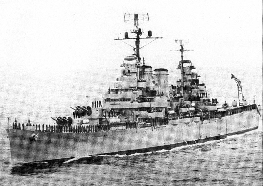 ARA General Belgrano cruiser underway at sea