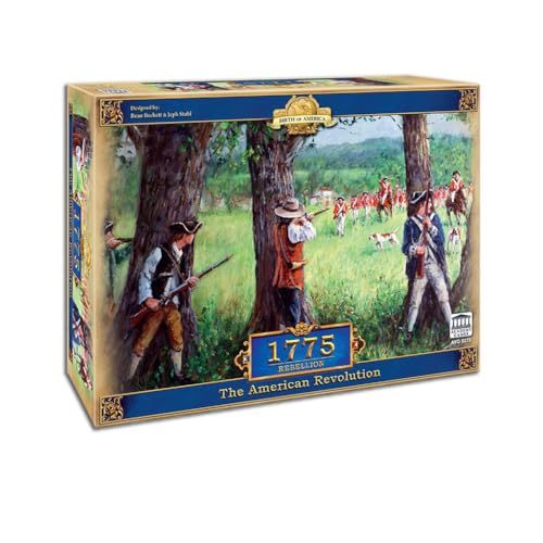 1775 Rebellion board game with colonial map and faction dice