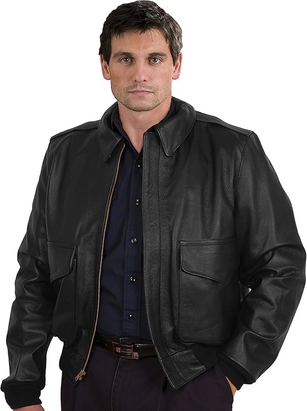 A-2 cowhide leather flight jacket made in USA