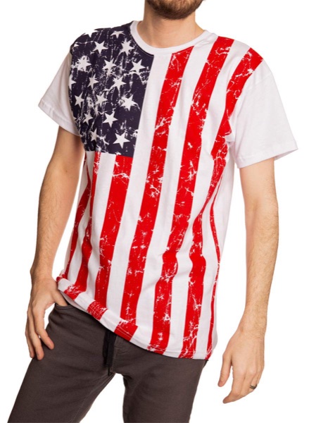 Calhoun USA flag t-shirt with full front flag print