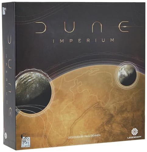 Dune Imperium board game with worker placement board and conflict cards