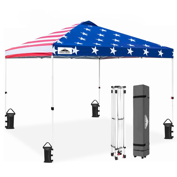 EAGLE PEAK American flag pop up canopy tent 10x10