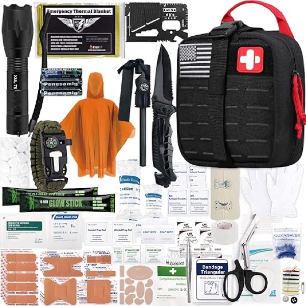 EVERLIT survival first aid kit in MOLLE pouch