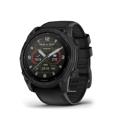 Garmin Tactix 8 Solar Elite tactical GPS smartwatch with titanium bezel