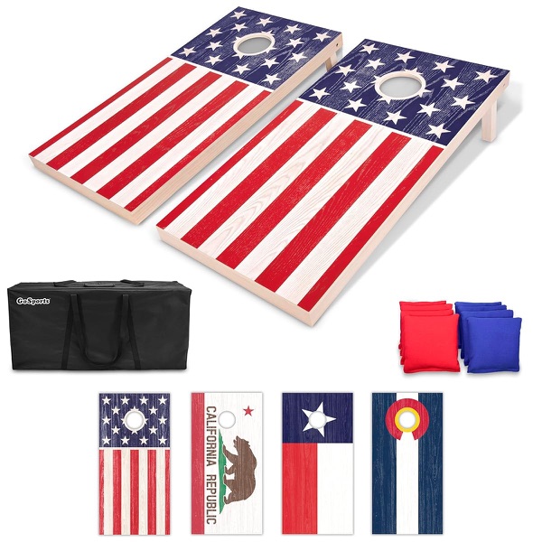 GoSports American flag regulation cornhole set