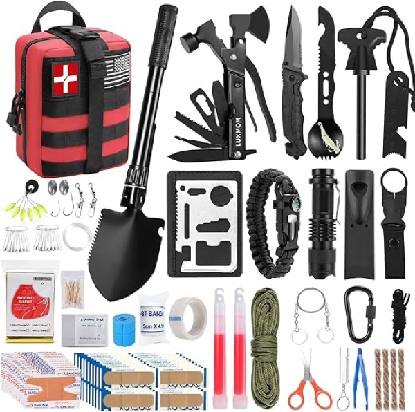 LUXMOM 142-piece emergency survival kit