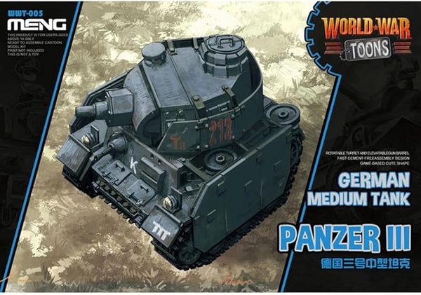 Meng World War Toons Panzer III snap-fit tank model kit