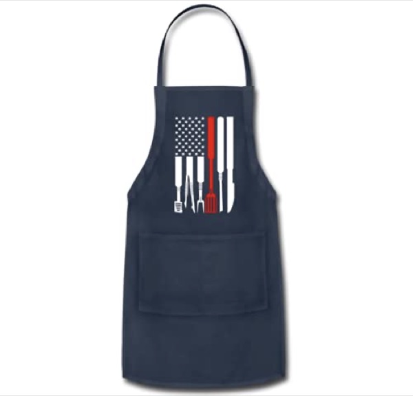 Patriotic stars and stripes grilling apron