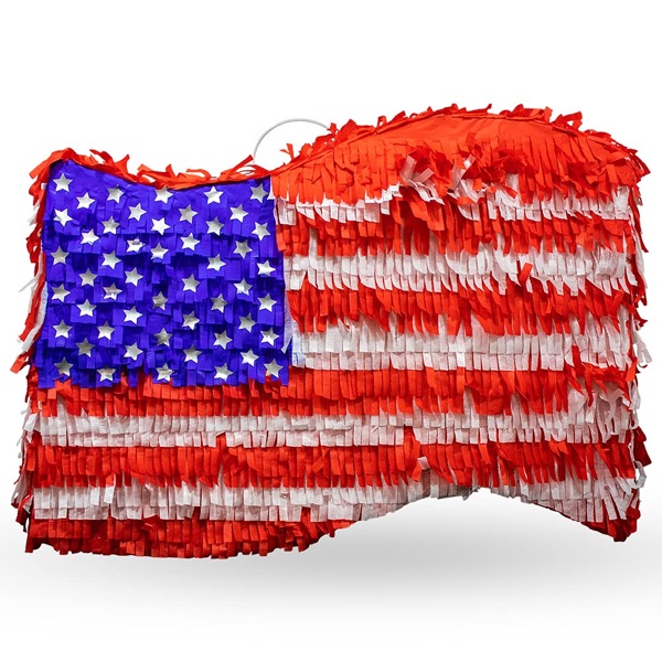 Patriotic American flag star-shaped pinata