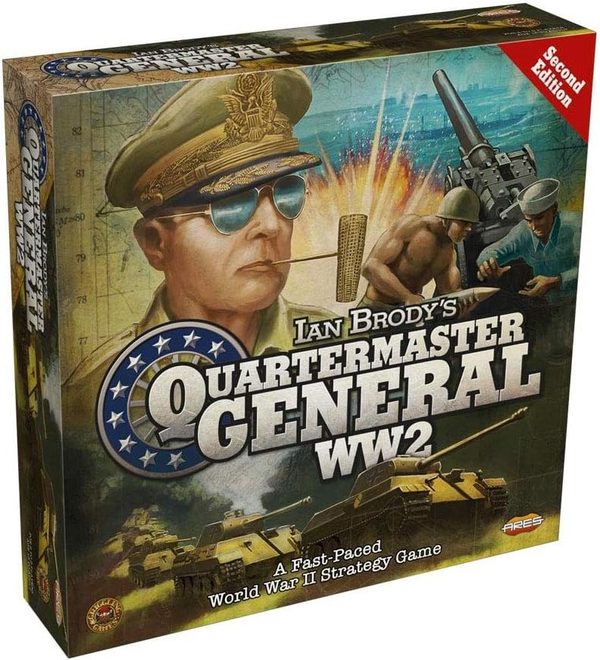 Quartermaster General WW2 board game with supply line cards