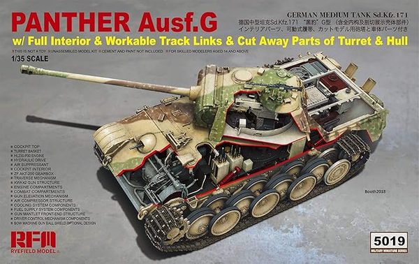 Rye Field Model 1/35 Panther Ausf.G with full interior model kit