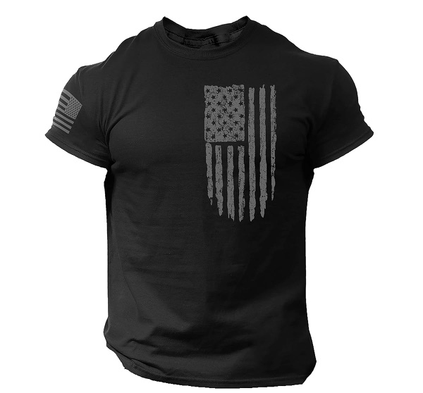 Rogue Style American flag t-shirt with distressed flag design