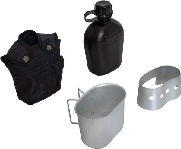 Rothco 4-piece canteen kit with canteen, cup, stove, and cover