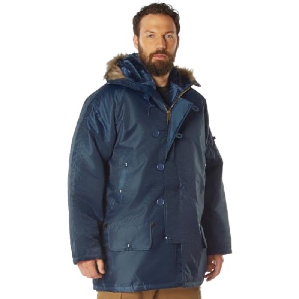 Rothco N-3B snorkel parka in sage green with fur-trimmed hood