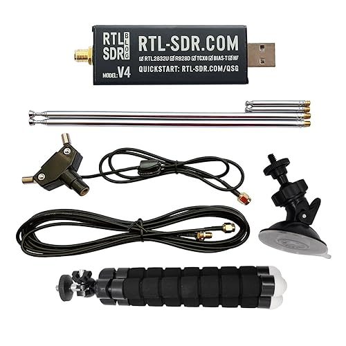 RTL-SDR Blog V4 dongle with dipole antenna kit