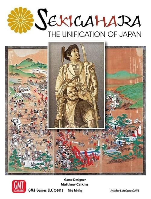 Sekigahara board game with Japanese map and wooden blocks