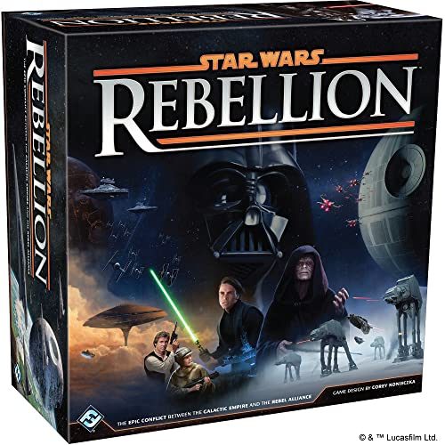 Star Wars Rebellion board game with galaxy map, miniatures, and leader tokens