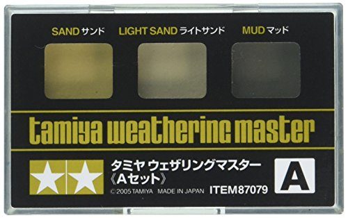 Tamiya Weathering Master Set A with sand, light sand, and mud colors