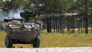 Stryker Land Vehicle Firing TOW missile