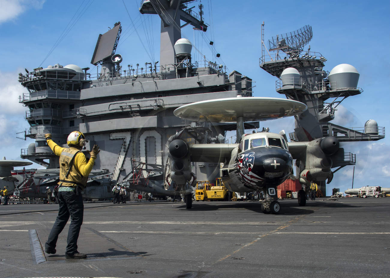 Air man directing on aircraft carrier images