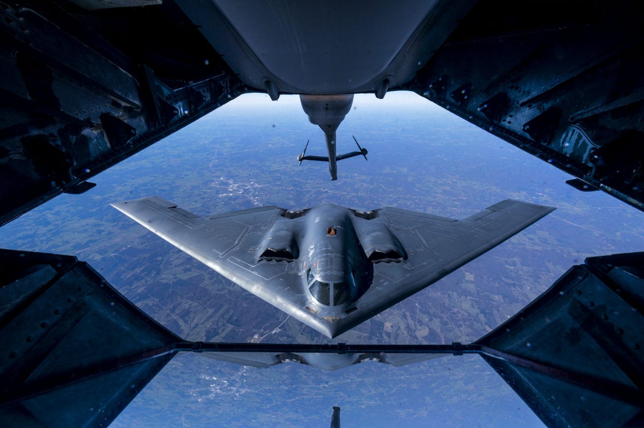 B-2 Spirit Aircraft refuel In air