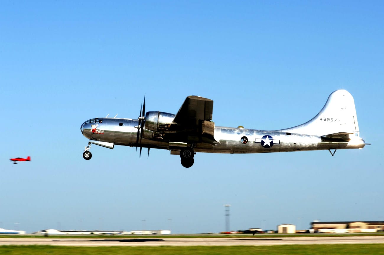 B-29 Superfortress takes off