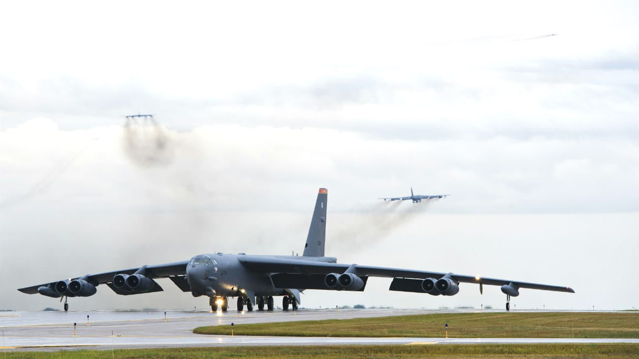 B-52 Stealth Bomber Taxi takeoffs