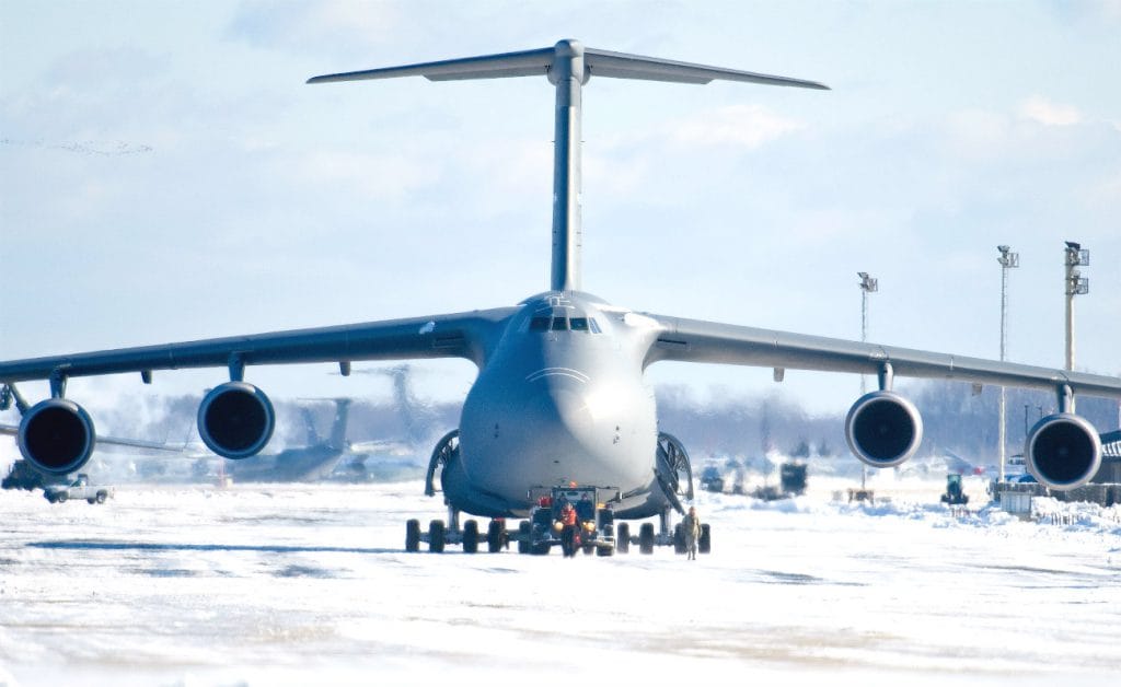 C-5 Galaxy Snowy taxi