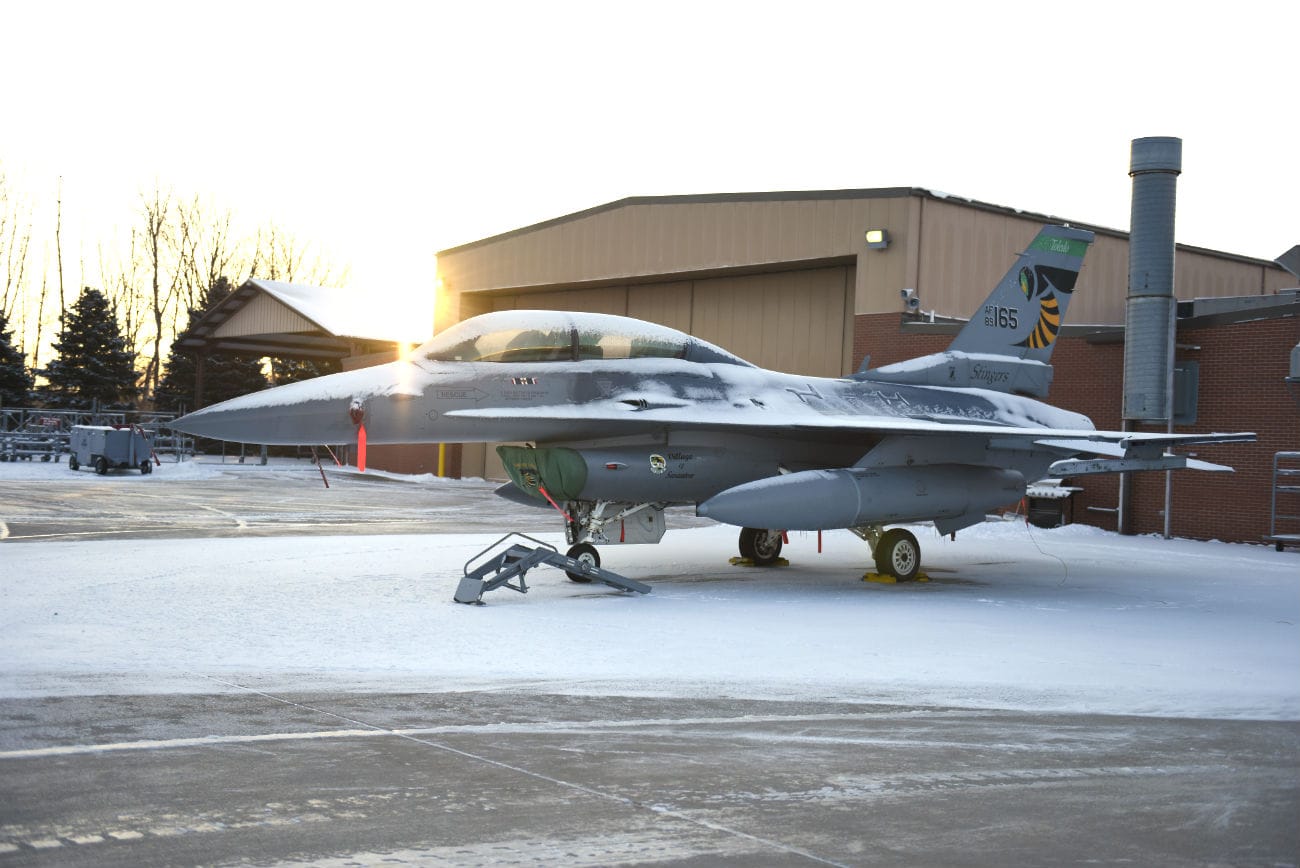 F-16 Aircraft Snow