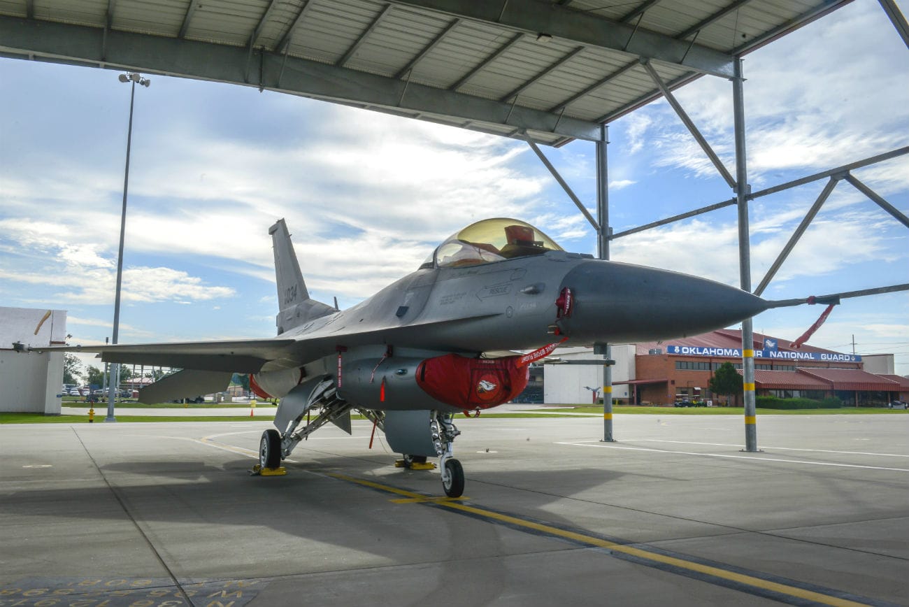 F-16 Fighting Falcon parked