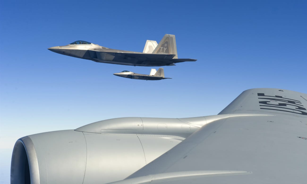 F-22 Raptors Wing Fly By