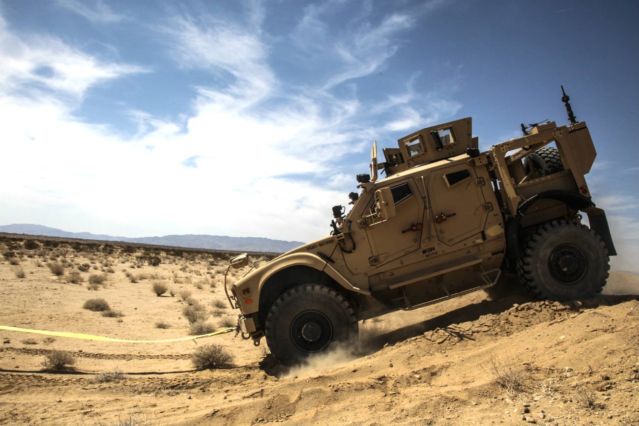 MRAP offroad dirt trail