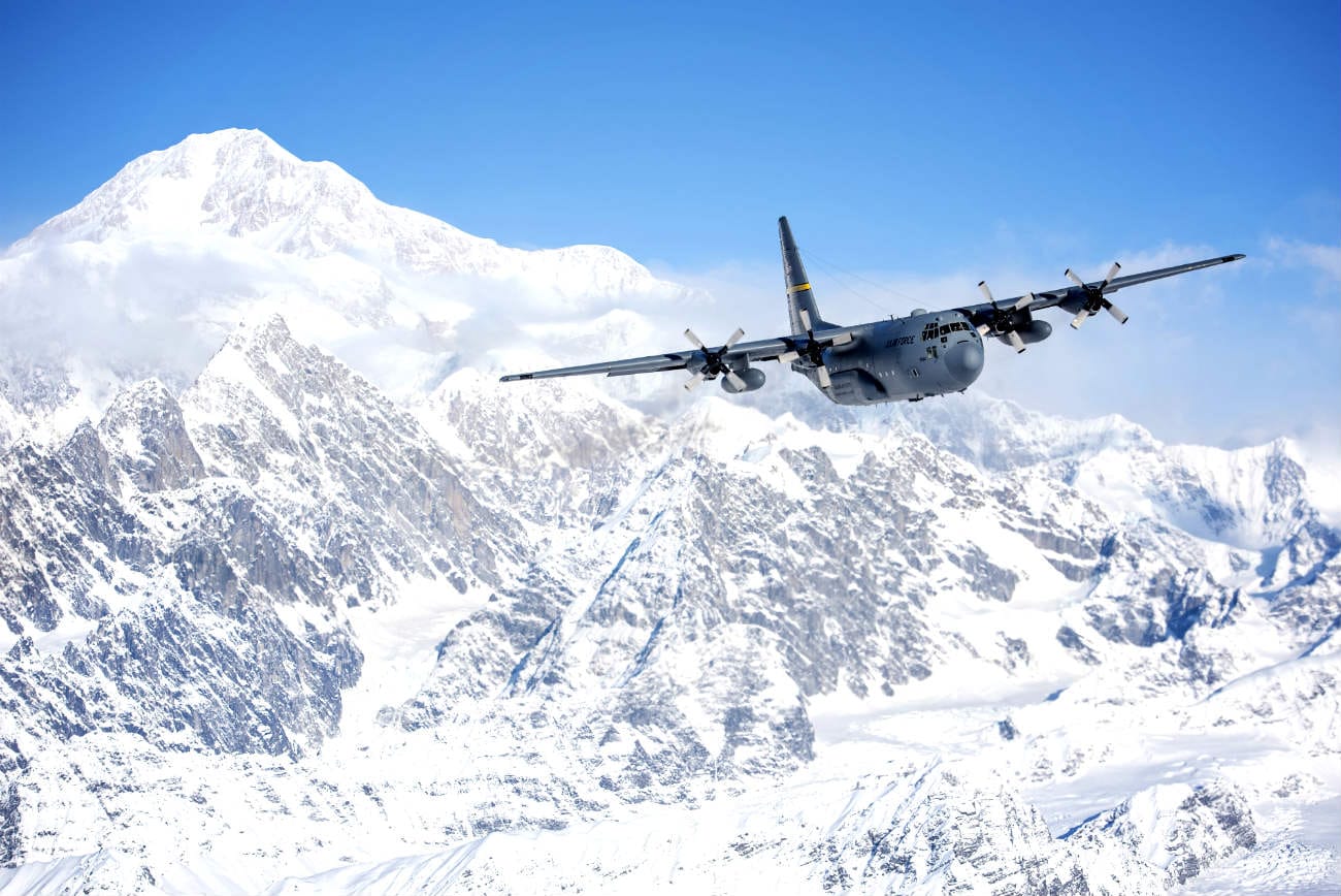 C-130 In Flight Over Denali National Park